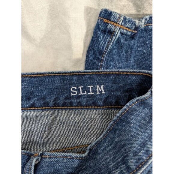 Madewell women's W31 L 32 slim dark wash denim jeans 100% cotton mid rise O9 - Picture 10 of 10